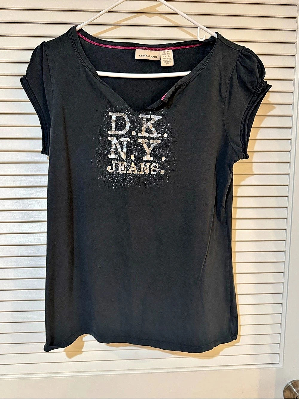 DKNY Jeans Logo Tee Logo Short Sleeve Tee Black XL Like New